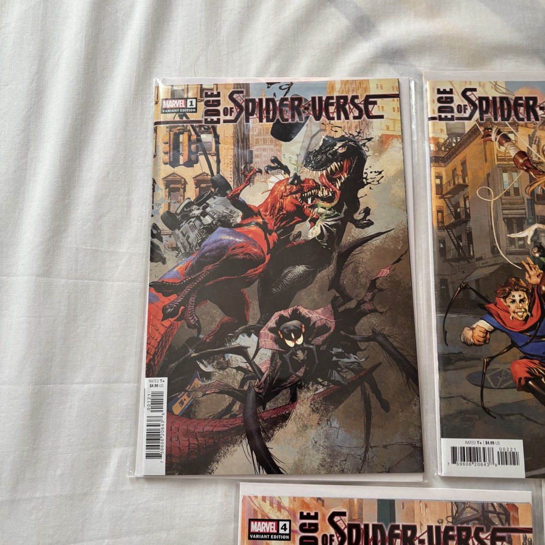 Edge of Spider Verse Marvel Comics Complete Set Single Issues (Category: Comics & Manga) located in Calamba. Submitted by batmayne (Listing ID 1460516789, Image 2). Description: Edge of Spider Verse Complete Set 1-5 With bags and boards RFS: Decluttering.