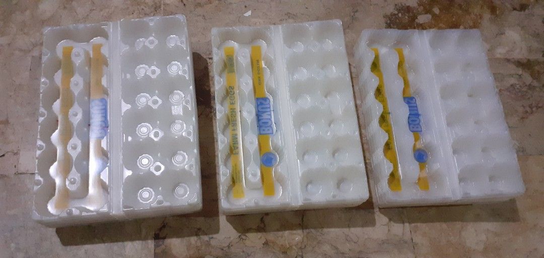 Egg Plastic/Egg Trays (12-Egg Capacity) (Category: Food Organization & Storage) located in Quezon City. Submitted by chacha30.s (Listing ID 1460626764, Image 3). Description: - Bonus brand egg trays - Holds 12 eggs each - Made of clear plastic - Ideal for storing or transporting eggs - Reusable - Selling as a lot . Text me at 09277152134 . 30 egg trays, 3.00 each tray . Buy na po kayo/Offer lang po kayooo.. . Bili na po/Bili na po kayo sa shop ko