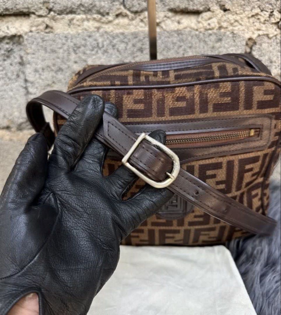 Fendi Zucca FF logo Sling bag (Category: Luxury Bags & Wallets) located in Batangas. Submitted by stopandshopforluxury (Listing ID 1460519871, Image 2). Description: Guaranteed Original 💯 With sign of use; Rubes on corners, no inner lining. What you see is what you get. Shipping via Lalamove, J&T, and LBC Disclaimer: This is a preloved bag. Actual condition is shown in photos. Expect normal signs of wear. Colors may slightly vary due to lighting