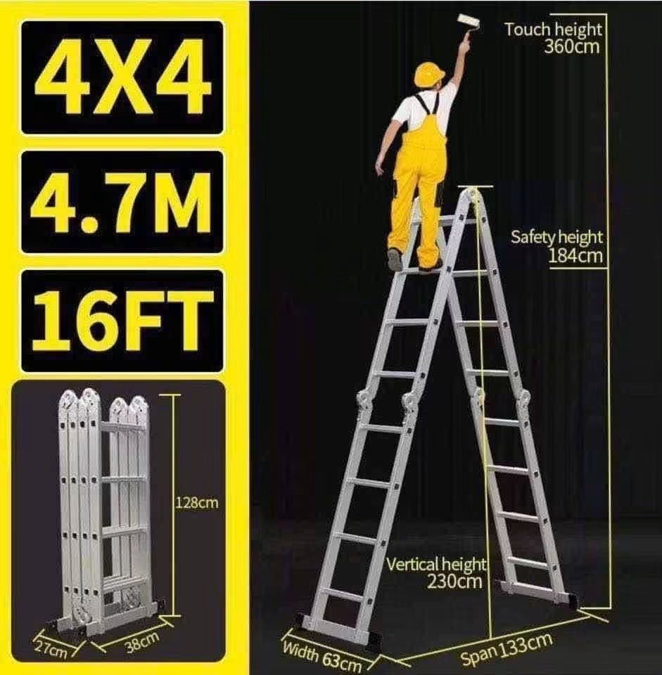 Folding ladder 16ft 12ft 20ft (Category: Ladders & Steps) located in Manila. Submitted by je.assorted.item.26 (Listing ID 1460514594, Image 1). Description: .