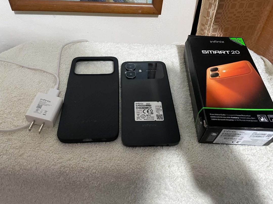 For Sale Infinix Smart 20 (Category: Cases & Sleeves) located in Caloocan City. Submitted by dragnia (Listing ID 1460599032, Image 3). Description: For Sale Infinix Smart 20 Bought last july for 7399 Complete with Box, original charger and case with receipt 100 Battery Health 8/128 No Issue For only 5300 Reason for selling (upgrading unit) .