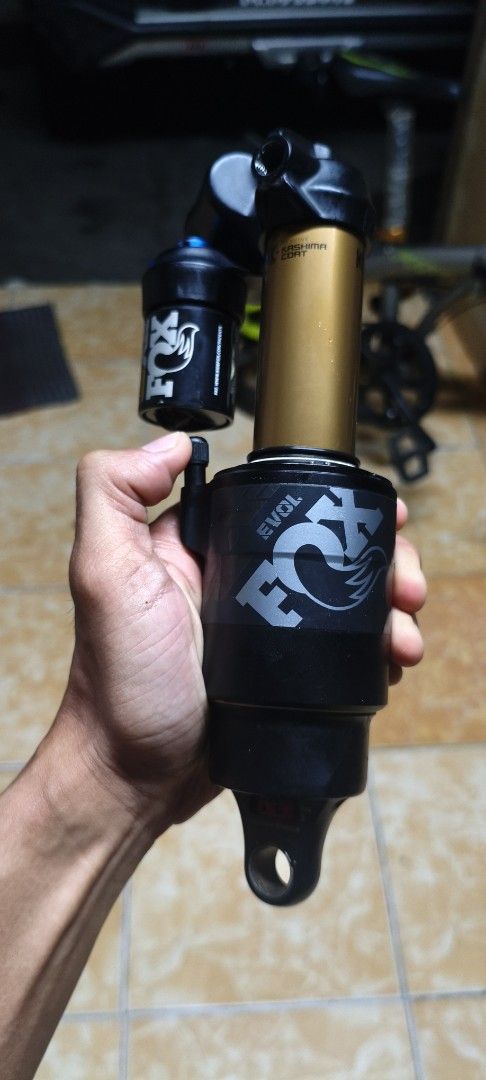 Fox Float X2 Kashima Coat Rear Shock Absorber (Category: Bicycles) located in Manila. Submitted by transsenti97096 (Listing ID 1460630683, Image 2). Description: - Fox Factory X2 rear shock - Kashima coating - 205x65 - Adjustable stroke - trunnion - All knobs working - No issue for only: 16,000 only.