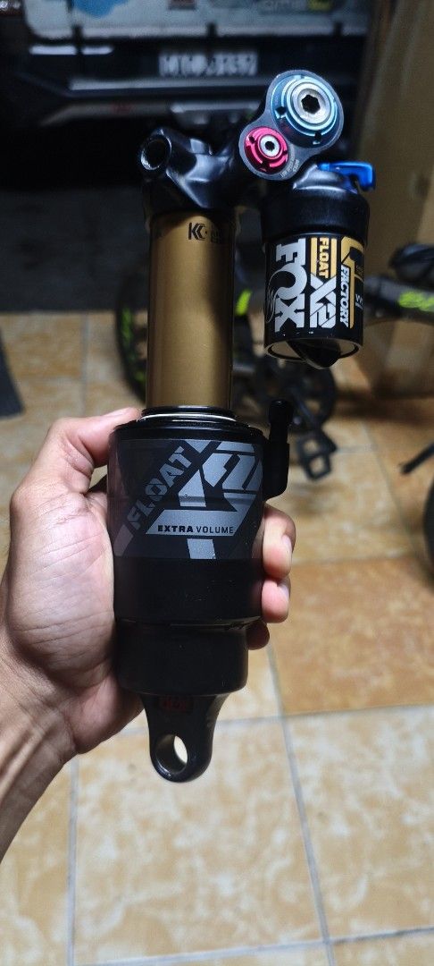 Fox Float X2 Kashima Coat Rear Shock Absorber (Category: Bicycles) located in Manila. Submitted by transsenti97096 (Listing ID 1460630683, Image 1). Description: - Fox Factory X2 rear shock - Kashima coating - 205x65 - Adjustable stroke - trunnion - All knobs working - No issue for only: 16,000 only.