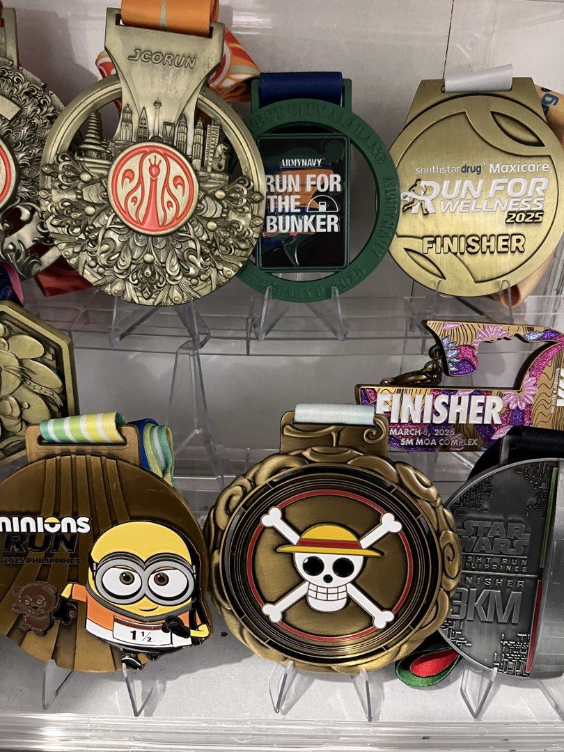 Fun run medals (Category: Other Merchandise) located in Valenzuela. Submitted by joriel_minimart (Listing ID 1460624020, Image 3). Description: 📌Message to deal and for inquiries. 📌Authentic/Original/Legit💯 📌Mode of payment: ✅Gcash ✅Maribank Sold as set only Take all price with acrylic case-8k(fix price) 📍Pick up location: joriel minimart valenzuela city Meet ups : SM GRAND CENTRAL MONUMENTO SM VALENZUELA SM MARILAO SM Caloocan Sm fairview M
