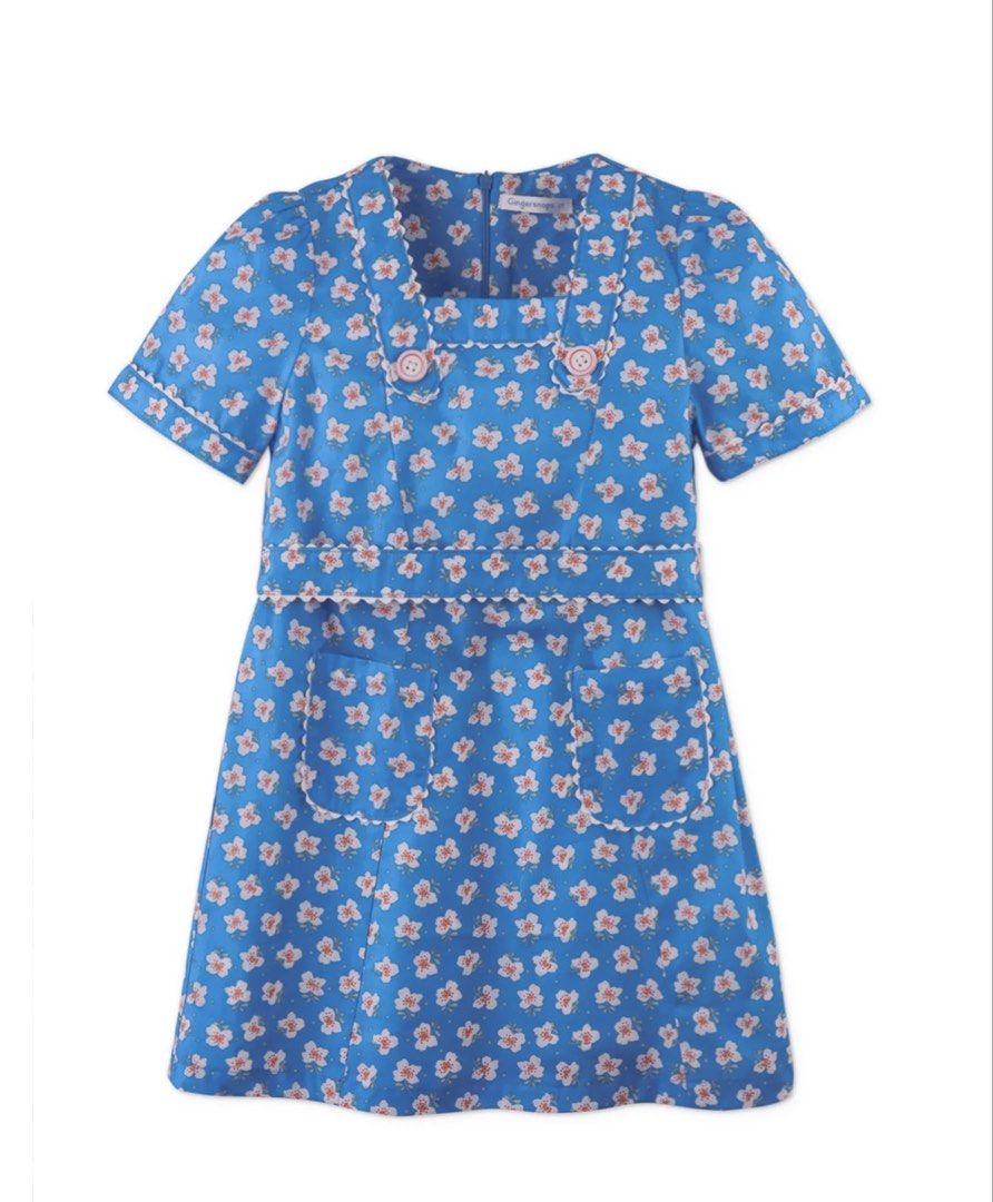 Gingersnaps size 12 brand new with tag (Category: Babies & Kids Fashion) located in Iligan City. Submitted by prelovedandbrandnewclothes (Listing ID 1460547512, Image 2). Description: - Adorable blue dress with a charming white floral print. - Features short sleeves and a flattering square neckline. - Two functional front pockets with delicate white scalloped trim. - Stylish button detail on the neckline. - Ideal for sunny summer days. - Designed