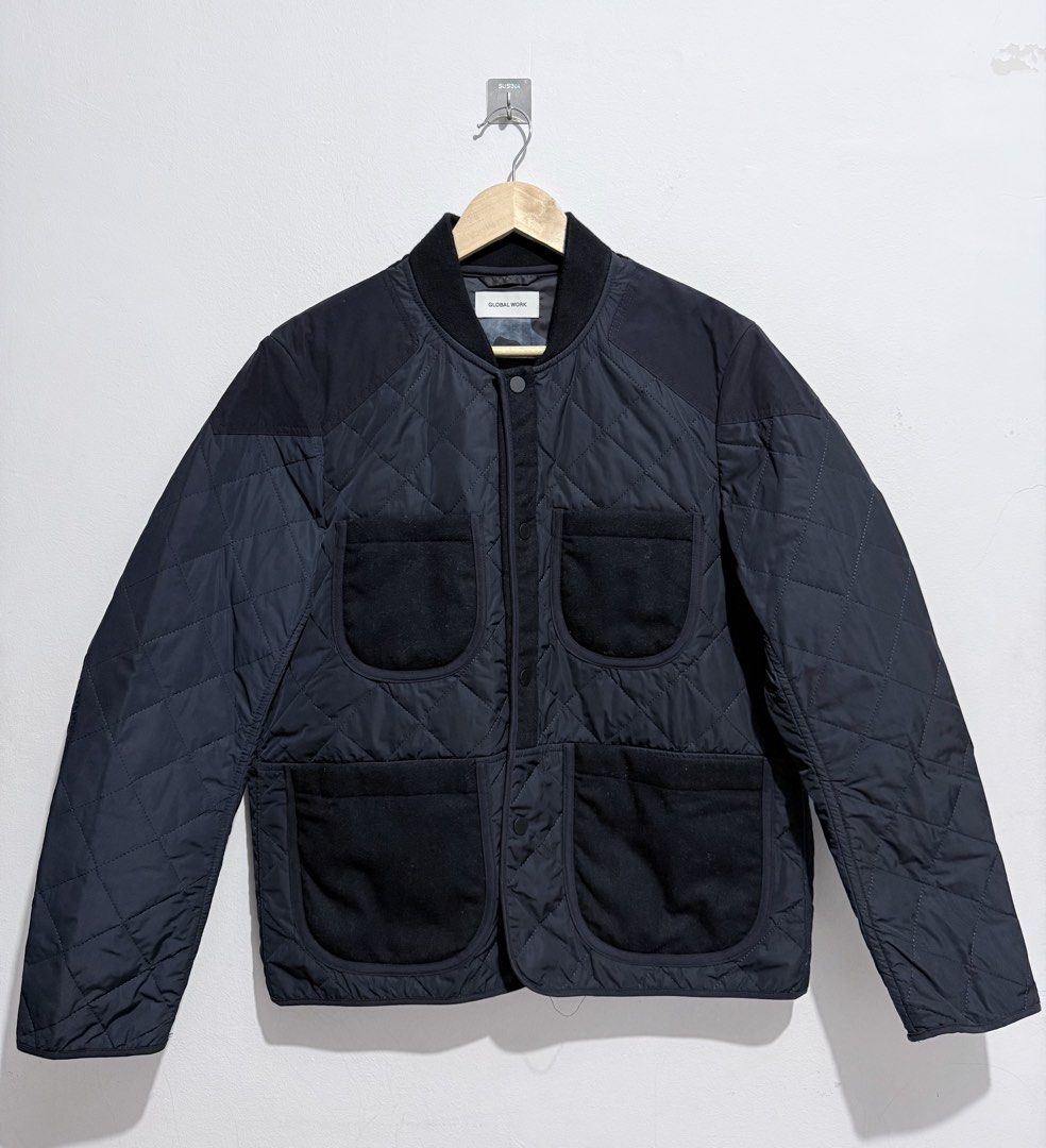 Global Work Navy Blue Quilted Thermolite Jacket (Category: Coats, Jackets and Outerwear) located in Los Banos. Submitted by davidabeg15504 (Listing ID 1460623029, Image 1). Description: Japanese Brand Size Large on tag Width 22 Length 27 Condition: Good as new (No issue 💯) Price: 1880 + sf.