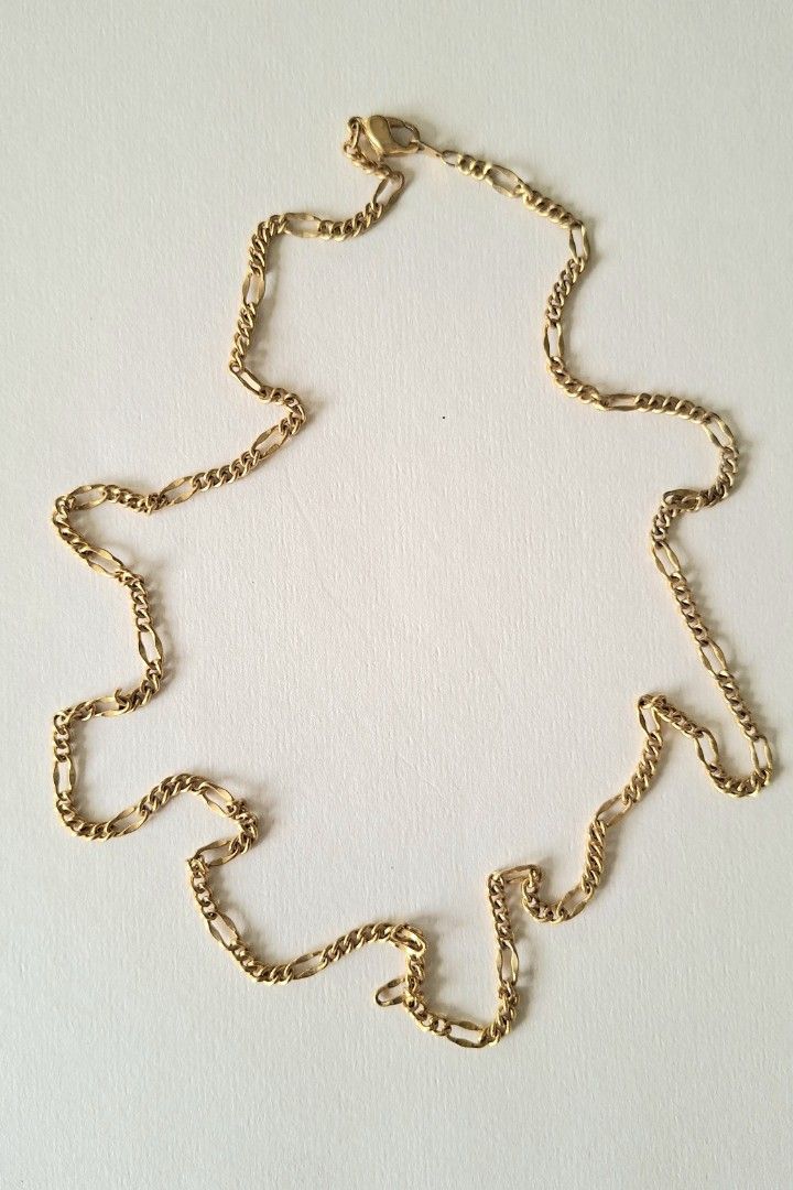 Gold Plated Figaro Chain Necklace (Category: Necklaces) located in Makati City. Submitted by archaic532shop (Listing ID 1460568309, Image 2). Description: ■Approximate Dimensions: L- 64.5 cm IMPORTANT NOTES: • Clients with OFFERS will be prioritized. • Selling in “As Is “condition (no warranty or guarantees) Accept all flaws before and after purchase. No returns. No exchange of items. • All items are pre-owned unless declared New • Conversation r