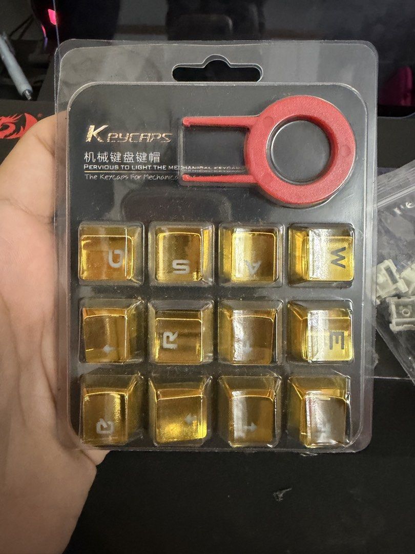 Golden Keycaps with Blue Switches (Category: Computer Keyboard) located in Quezon City. Submitted by justine1026 (Listing ID 1460665579, Image 2). Description: .