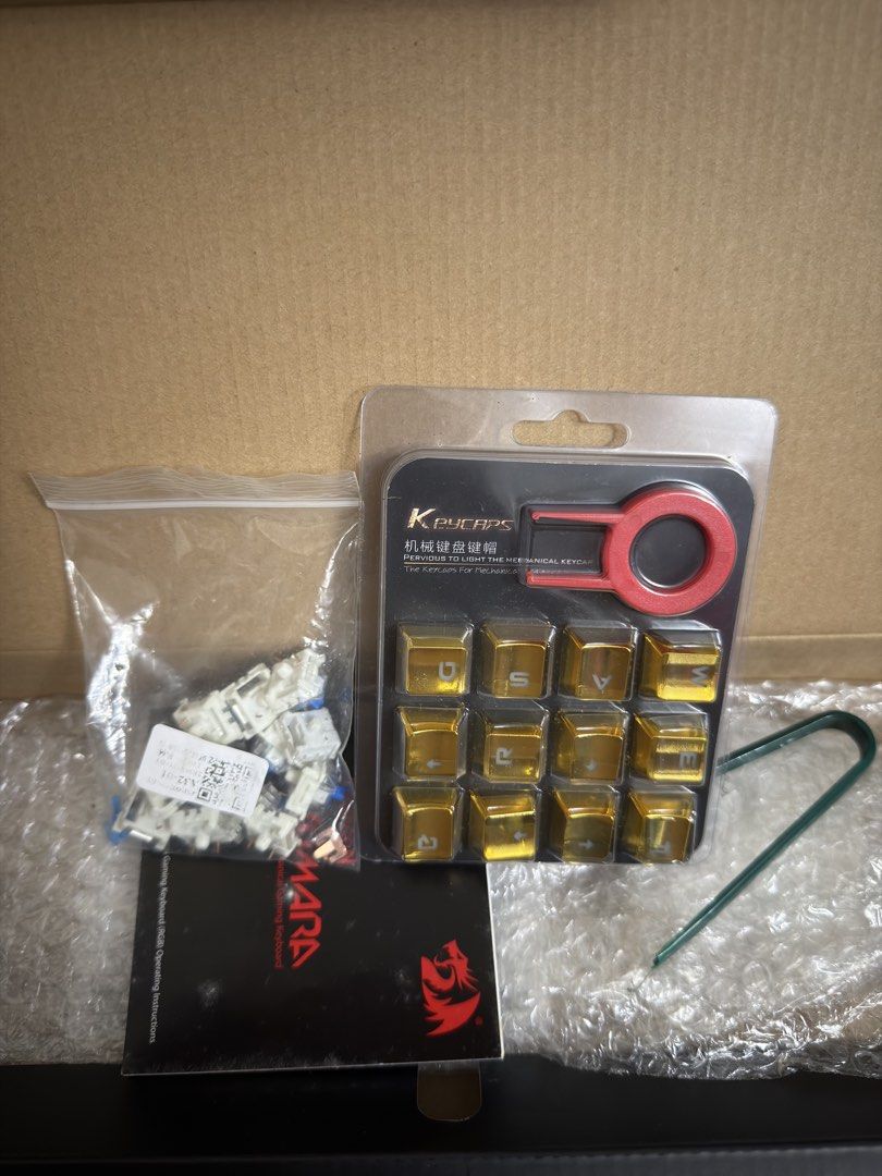 Golden Keycaps with Blue Switches (Category: Computer Keyboard) located in Quezon City. Submitted by justine1026 (Listing ID 1460665579, Image 1). Description: .