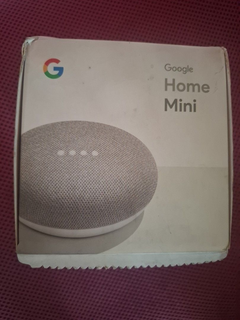 Google Home Mini (never used but box opened) (Category: Other Gadgets) located in Binan City. Submitted by lizsellerfrombinan2026 (Listing ID 1460555283, Image 1). Description: google home mini with intact accessories.