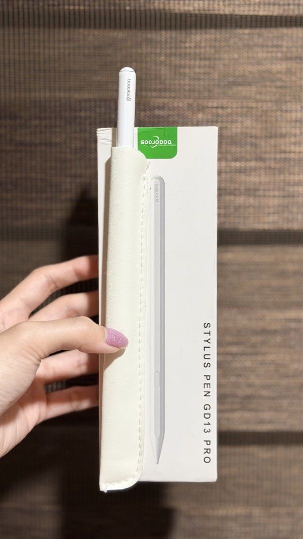 Goojodoq Stylus Pen GD13 Pro (Category: Laptops & Notebooks) located in Bulacan. Submitted by pringles.ph (Listing ID 1460617084, Image 2). Description: • Requires separate charger • With sleeve and 2 extra tips • Make sure if it’s compatible with your Ipad or tablet .