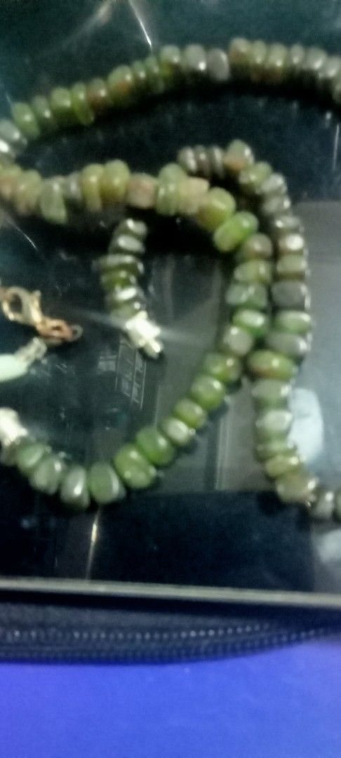 Green Stone Chip Beaded Necklace with Clasp (Category: Necklaces) located in Paranaque City. Submitted by dimaguilaa94969 (Listing ID 1460547410, Image 1). Description: - Handmade necklace - Features small, irregular green stone chips - Natural, organic look beads 09260966619 - Secure metal clasp closure - Versatile: great for layering or wearing alone - Truly unique piece.