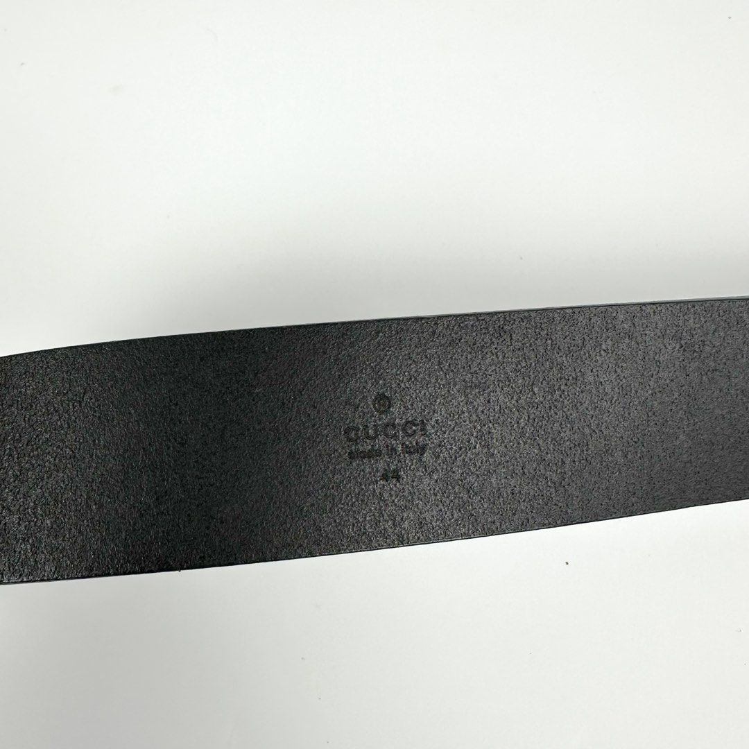 GUCCI [GG] Logo Leather Belt (Category: Luxury Accessories) located in Cavite. Submitted by second_story_ph (Listing ID 1460512123, Image 3). Description: GUCCI [GG] Logo Leather Belt Size: 44 Length: 41” Condition: Excellent.