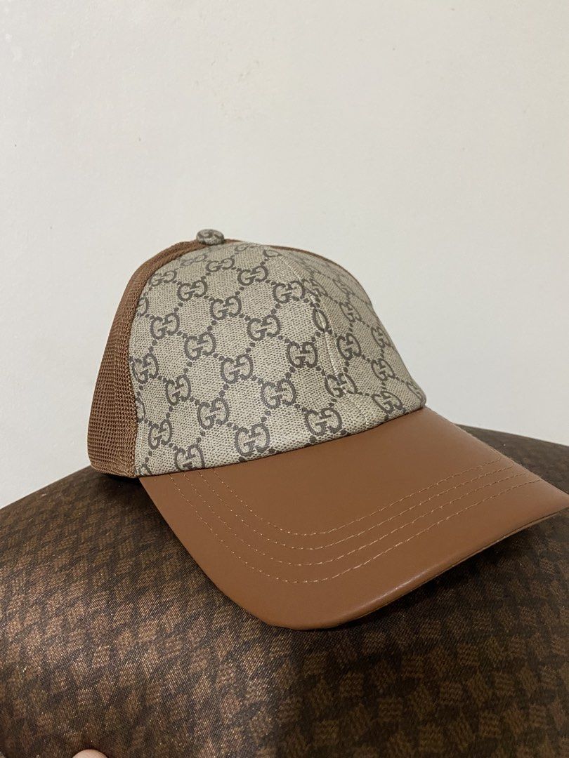 Gucci GG Monogram Canvas Leather Mesh (Category: Caps & Hats) located in Manila. Submitted by pickedbykei (Listing ID 1460658878, Image 1). Description: Size: M 57cm Complete tags .