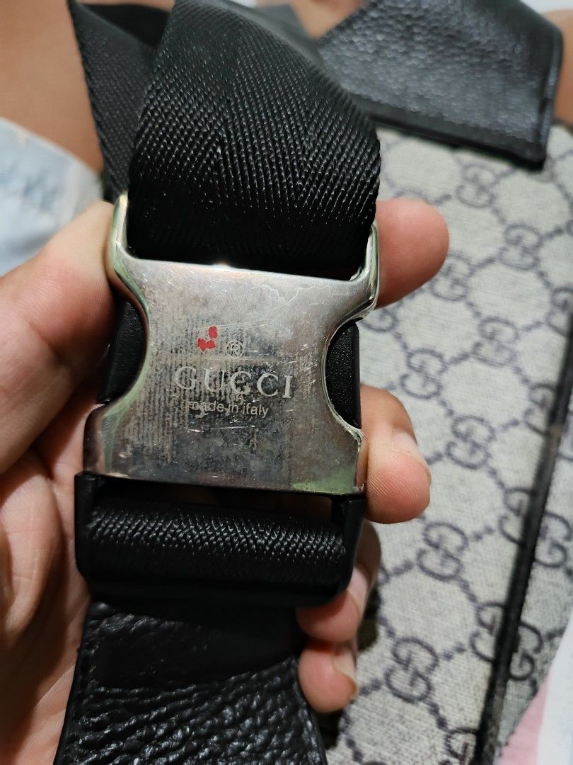 Gucci Monogram Belt Bag (Category: Luxury Bags & Wallets) located in Barotac Nuevo. Submitted by gray101 (Listing ID 1460638357, Image 3). Description: - Gucci belt bag - Classic GG monogram canvas - Black leather trim - Adjustable strap with metal buckle - Zipper closure - Fabric lining interior - Ideal for keeping essentials handy.