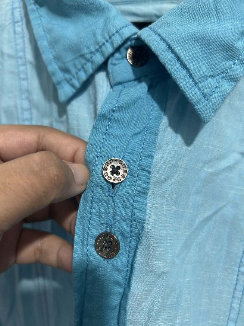 GUESS button down long sleeve shirt (Category: Formal Shirts) located in Rizal. Submitted by thrift_finds_739 (Listing ID 1460579221, Image 3). Description: NO ISSUE | ALL BUTTONS ARE INTACT Color rate 8/10 Size : X Large L: 28 W: 22 Please manage your expectations — we open premium bulk ukay bundles shipped directly from the US! 🇺🇸.