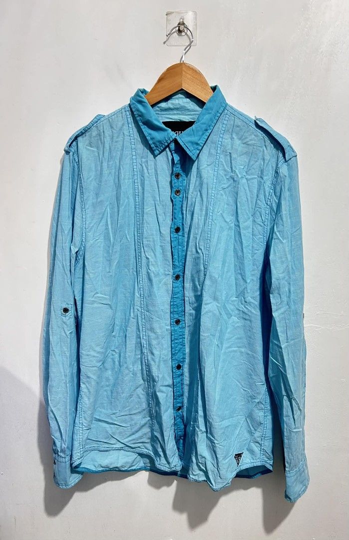 GUESS button down long sleeve shirt (Category: Formal Shirts) located in Rizal. Submitted by thrift_finds_739 (Listing ID 1460579221, Image 1). Description: NO ISSUE | ALL BUTTONS ARE INTACT Color rate 8/10 Size : X Large L: 28 W: 22 Please manage your expectations — we open premium bulk ukay bundles shipped directly from the US! 🇺🇸.
