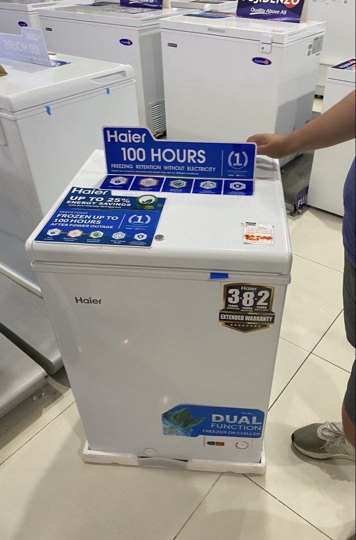 Haier Dual Function Freezer or Chiller - 100 Hours Freezing Retention (Category: Refrigerators and Freezers) located in Mandaluyong City. Submitted by iamjenfr (Listing ID 1460623663, Image 1). Description: - Haier Dual Function Freezer/Chiller Selling our freezer for 8.5k (orig price at 12k+) Dimensions: approximately 57 W × 55 D × 84.5 H cm Lightly used, in good condition. We just used it for frozen goods / breastmilk storage. Rfs: Decluttering