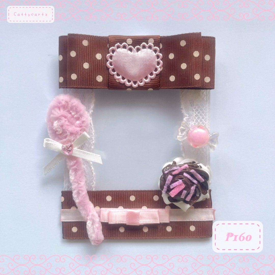 HANDMADE LACE DECO PHOTOCARD HOLDER (Category: Handmade Craft) located in Aloran. Submitted by cattycartz (Listing ID 1460613738, Image 1). Description: +free hairclip Can also make custom Mop: MAYA.