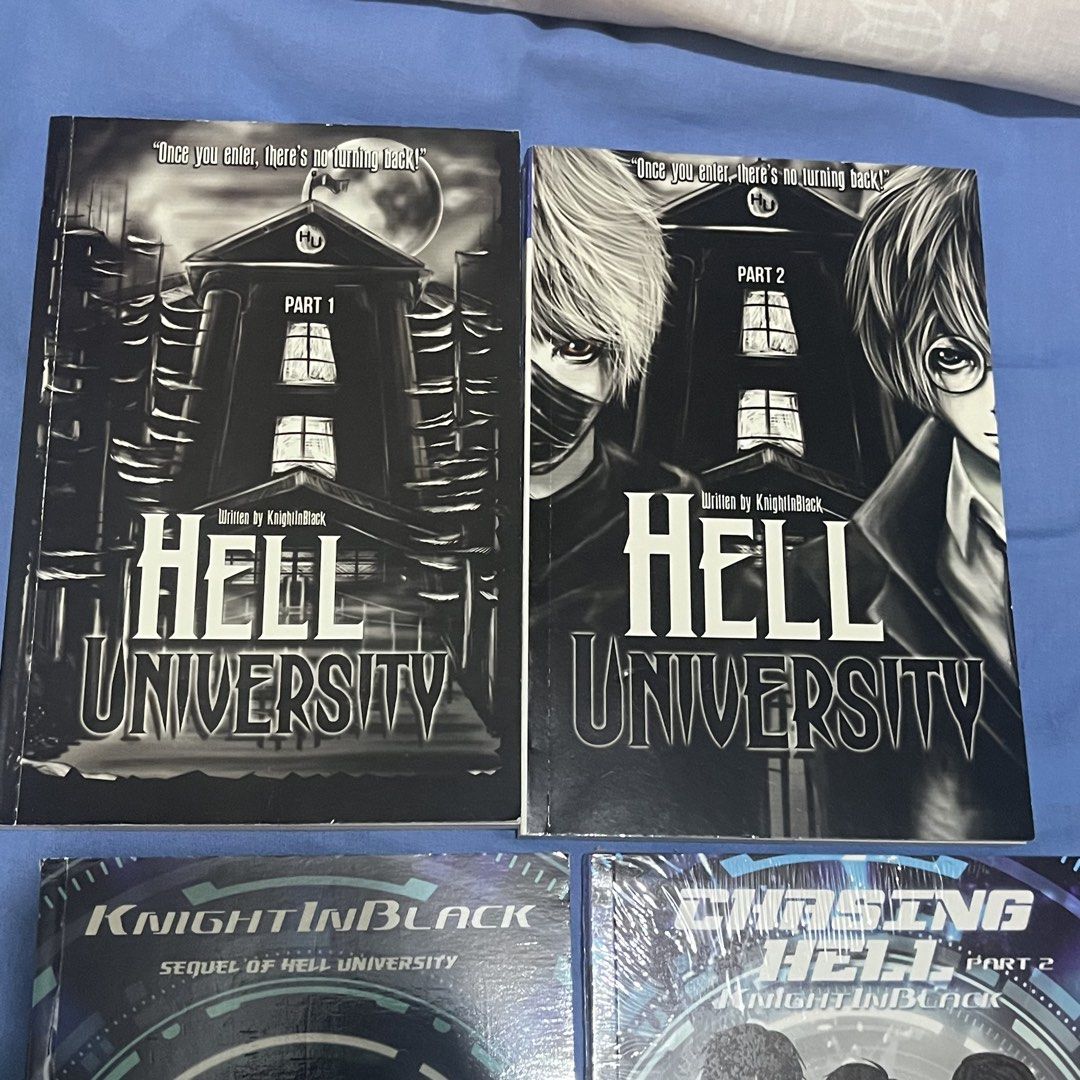 Hell University and Chasing Hell Set (4 books) (Category: Storybooks) located in Las Pinas. Submitted by thisischyn (Listing ID 1460542687, Image 2). Description: Mop: gcash Mod: gogo xpress only *buyer will shoulder delivery fee! Loc: las piñas.