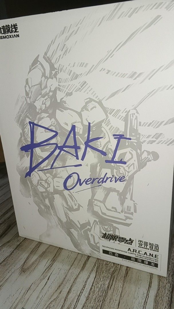 HEMOXIAN BAKI Overdrive Advanced Response Corps Model Kit (Category: Gundam & Model Kits) located in Caloocan City. Submitted by gianjaurigue (Listing ID 1460623927, Image 1). Description: - HEMOXIAN BAKI Overdrive model kit -mint condition and all runners complete -1900 for the kit - Features the Advanced Response Corps A.R.C.A.N.E. design - Includes multiple sprues of parts in white, grey, and black - Comes with a sticker sheet - meet up around