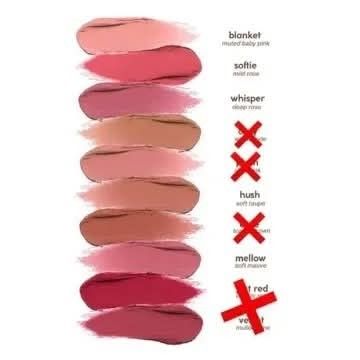 HER Beauty Comfort Matte (Category: Makeup) located in Quezon City. Submitted by princess_bustillo29 (Listing ID 1460555960, Image 2). Description: HER beauty comfort matte 1 blanket 1 softie 1 whisper 1 hush 1 mellow ₱199.