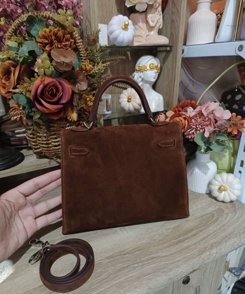 Hermes Kelly Suede (Category: Cross-body Bags) located in General Santos City (Dadiangas). Submitted by h_thrift_luxxe (Listing ID 1460519869, Image 3). Description: Rare Hermes Kelly Suede. Coded. Lightly used. No flaws. No issues. Japan preloved. No inclusions..