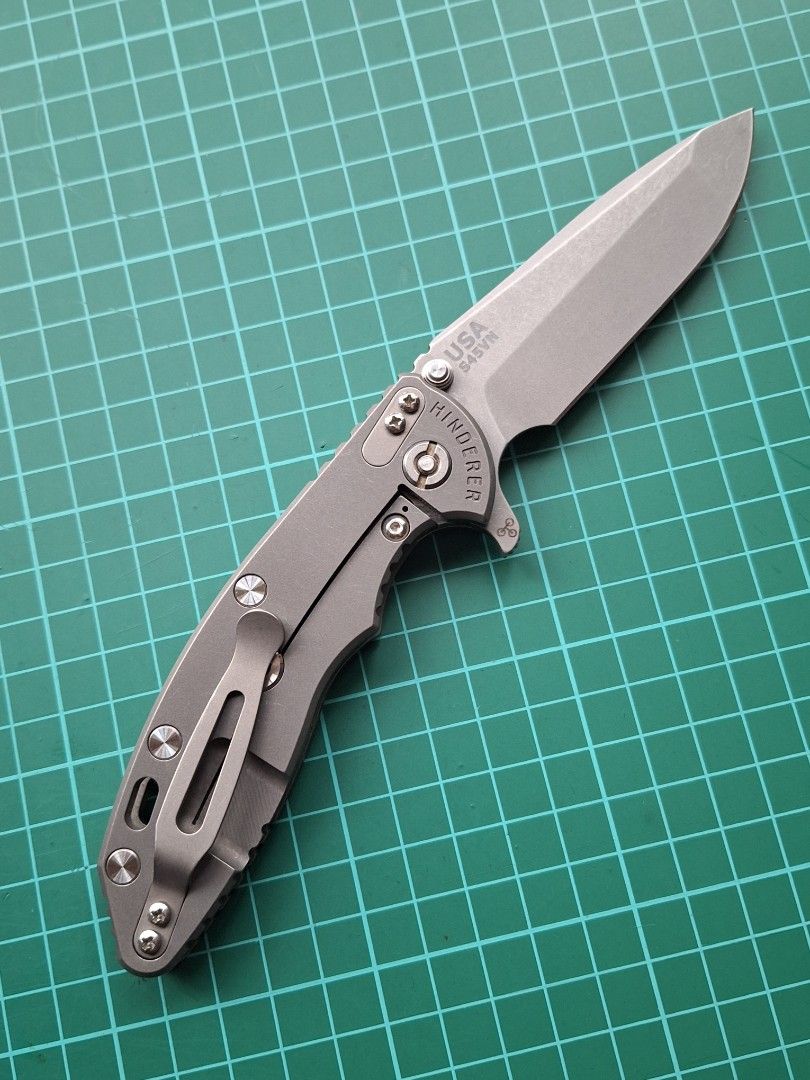 Hinderer XM-18 3.5" Spanto (Category: Craft Supplies & Tools) located in Quezon City. Submitted by caffeine_76 (Listing ID 1460576737, Image 2). Description: Hinderer Knives XM-18 3.5in 💵 35,000 ✅️ Like new ✅️ Factory edge 🔴 S45VN Spanto blade (Working Finish) 🔴 Tri-Way 🔴 Hinderer XM-18 Textured Titanium Handle Scale (Working Finish - Warthog Machined) RFS: Decluttering 📍Quezon City 💰 BPI, GCash.