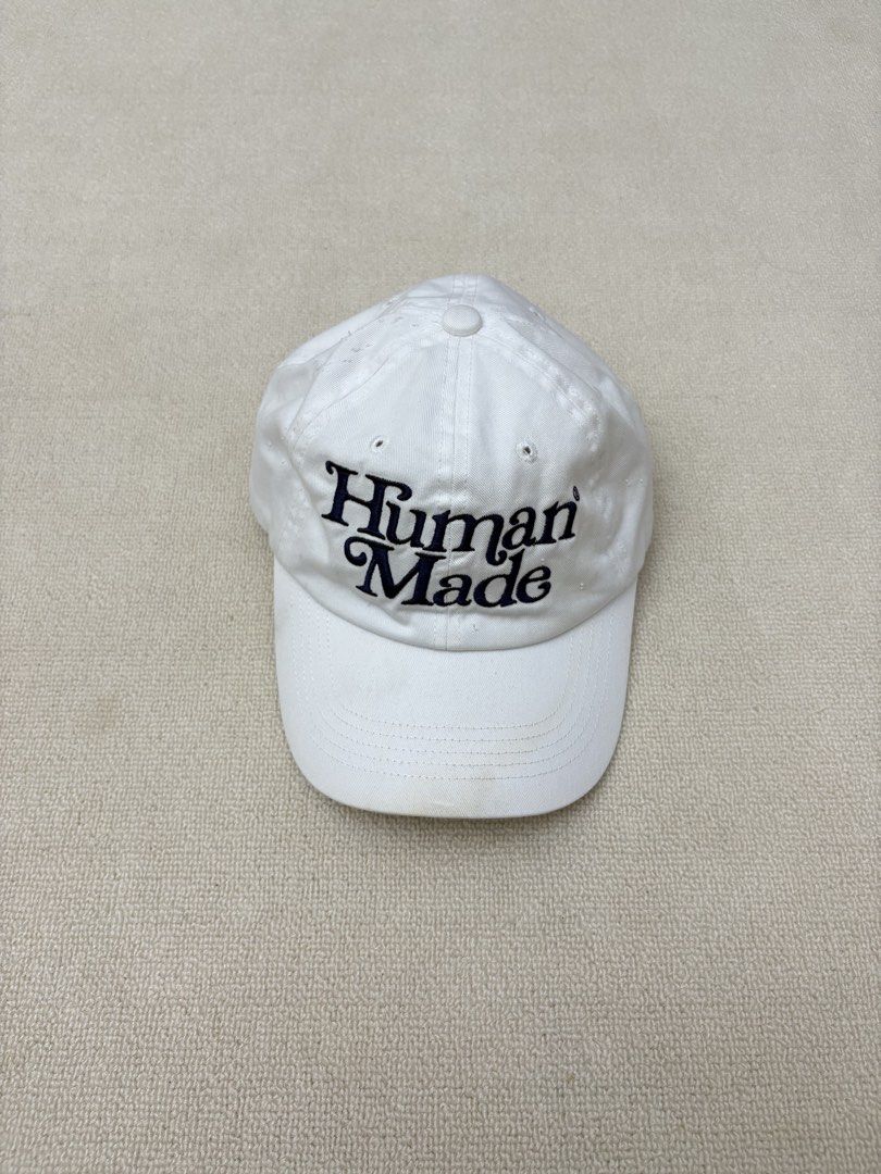 Human Made White Cap (Category: Caps & Hats) located in Manila. Submitted by porma.market (Listing ID 1460518841, Image 2). Description: - White Human Made dad hat - Navy blue embroidery - Classic dad hat style - Plenty of life left, great for casual wear - Minimal flaws ( still presentable ) - Authentic .