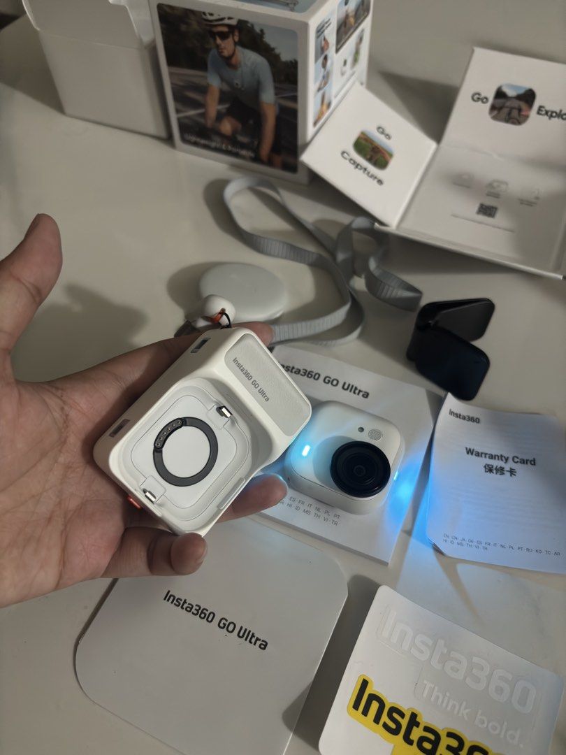 Insta 360 Go Ultra (Category: Cameras) located in Manila. Submitted by shllyndr (Listing ID 1460565559, Image 2). Description: Good as new complete with box hindi na nagamit bagong bago message me !.
