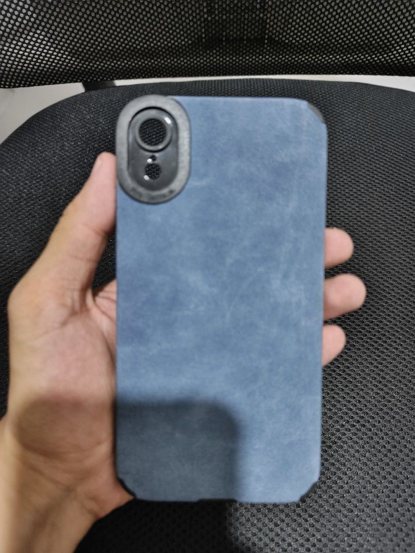 IP XR case (Category: Cases & Sleeves) located in Tuguegarao City. Submitted by domzaiii (Listing ID 1460650919, Image 1). Description: - Designed for iPhone XR - Stylish blue color with a suede-like texture - Protects your phone - Precise camera cutout.