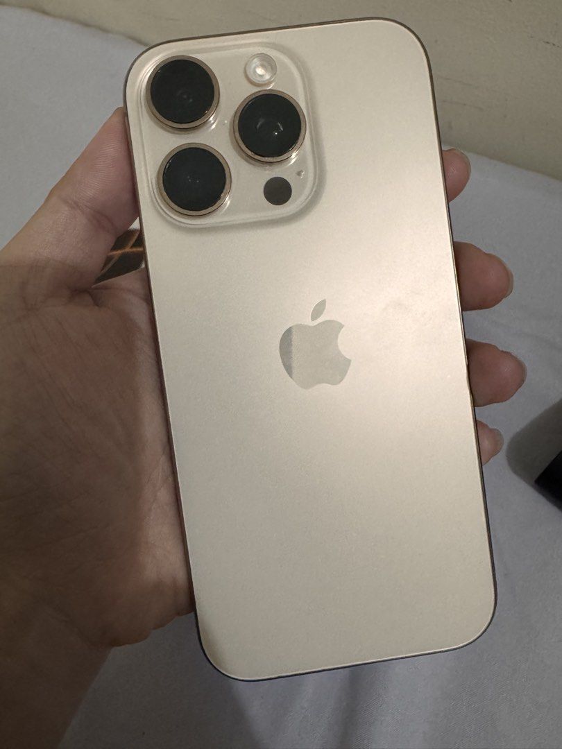 Iphone 16 PRO 256gb (Category: iPhone 16 Series) located in Quezon City. Submitted by caprusmnl_ (Listing ID 1460649926, Image 1). Description: RUSH SALE iPhone 16Pro / 256GB (Desert titanium) Inclusion: - Original Cord - Unit itself - Free case Details: - Desert titanium - 256GB - Openline (Any sim) - True tone working - Face ID working - Super kinis! - 91%Battery Health (459 Cycle Count) -Unli Check and reset upon meetups -No issue Free deliver