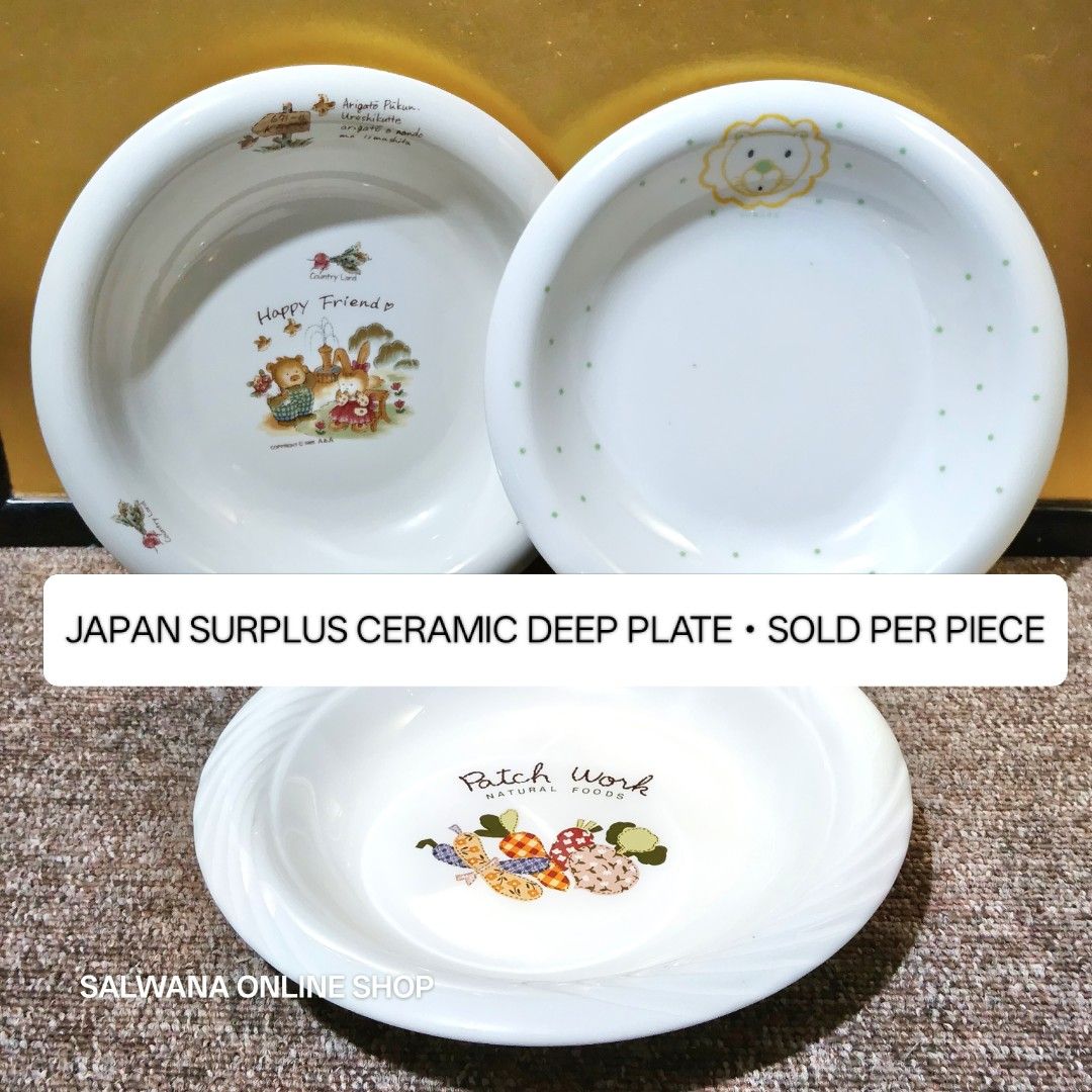 JAPAN SURPLUS CERAMIC DEEP PLATE • SOLD PER PIECE (Category: Dinnerware & Cutlery) located in Mabalacat. Submitted by salwanaonlineshop (Listing ID 1460620412, Image 1). Description: JAPAN SURPLUS CERAMIC DEEP PLATE • SOLD PER PIECE 🇯🇵 Sold Per Piece 🇯🇵 No issue 🇯🇵 Japan Source 🇯🇵 ₱290-₱350 each 📌 APPLY DISCOUNT VOUCHERS ON S.H.O.P.E.E and L.A.Z.A.D.A - Salwana Online Shop 📌 Self Checkout only ( COD / SPaylater ) . 📌 Loc: Mabalacat Pam