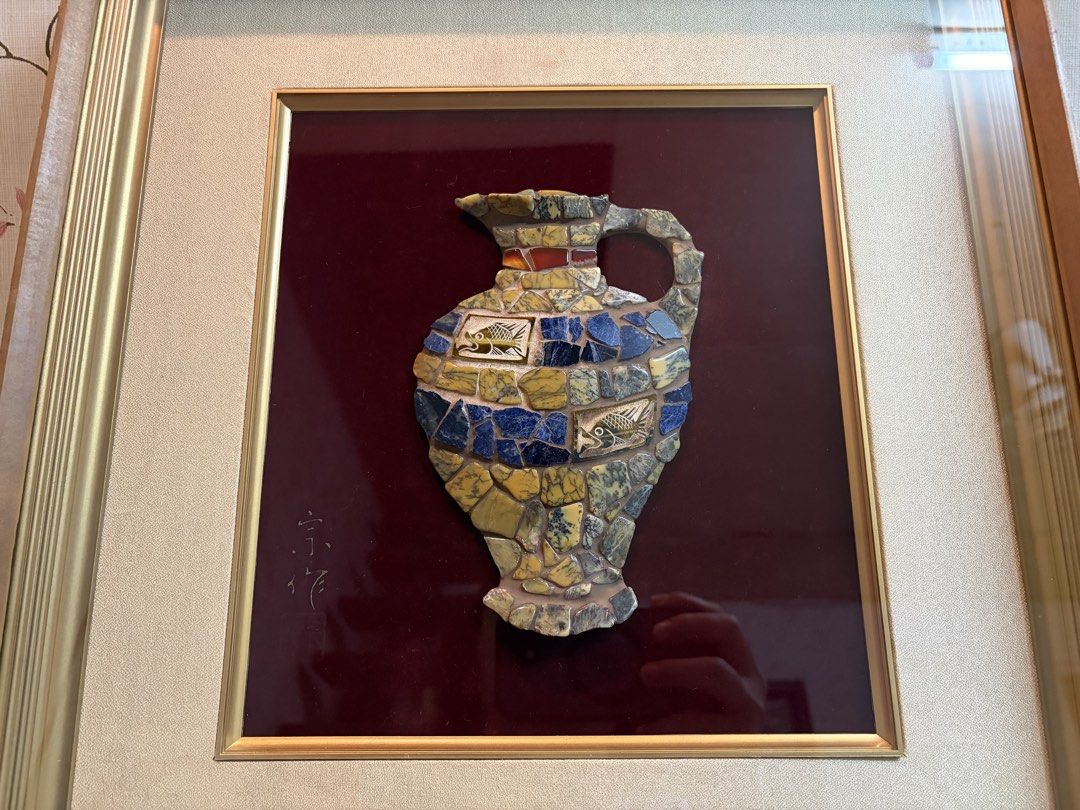 Japanese Pique-assiette Mosaic Wall Frame (Category: Wall Decor) located in Quezon City. Submitted by WasalakTwo (Listing ID 1460668986, Image 2). Description: Bought in Japan Made on natural stones Rare and hard to come by Goodcondition 45cm x 42cm Open for delivery nationwide.