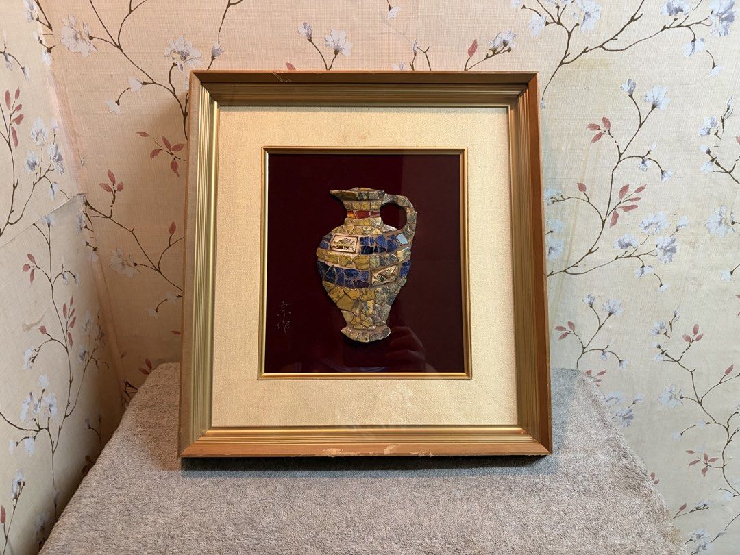 Japanese Pique-assiette Mosaic Wall Frame (Category: Wall Decor) located in Quezon City. Submitted by WasalakTwo (Listing ID 1460668986, Image 1). Description: Bought in Japan Made on natural stones Rare and hard to come by Goodcondition 45cm x 42cm Open for delivery nationwide.