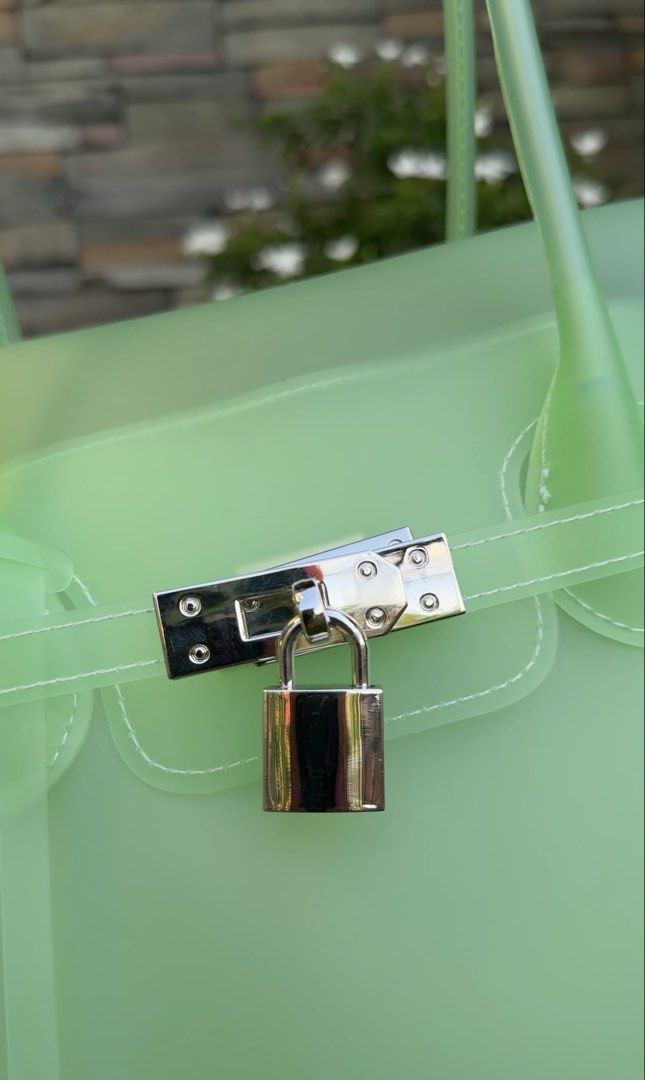Jelly Firkin - Green (Category: Luxury Bags & Wallets) located in Quezon City. Submitted by lexitheshopper (Listing ID 1460688874, Image 2). Description: Complete with lock, key and clochette Birkin inspired bag without breaking the bank ✨ for interested buyers, feel free to ask for actual / more photos Im from QC so I can also ship it same day via lalamove (paid by buyer) .