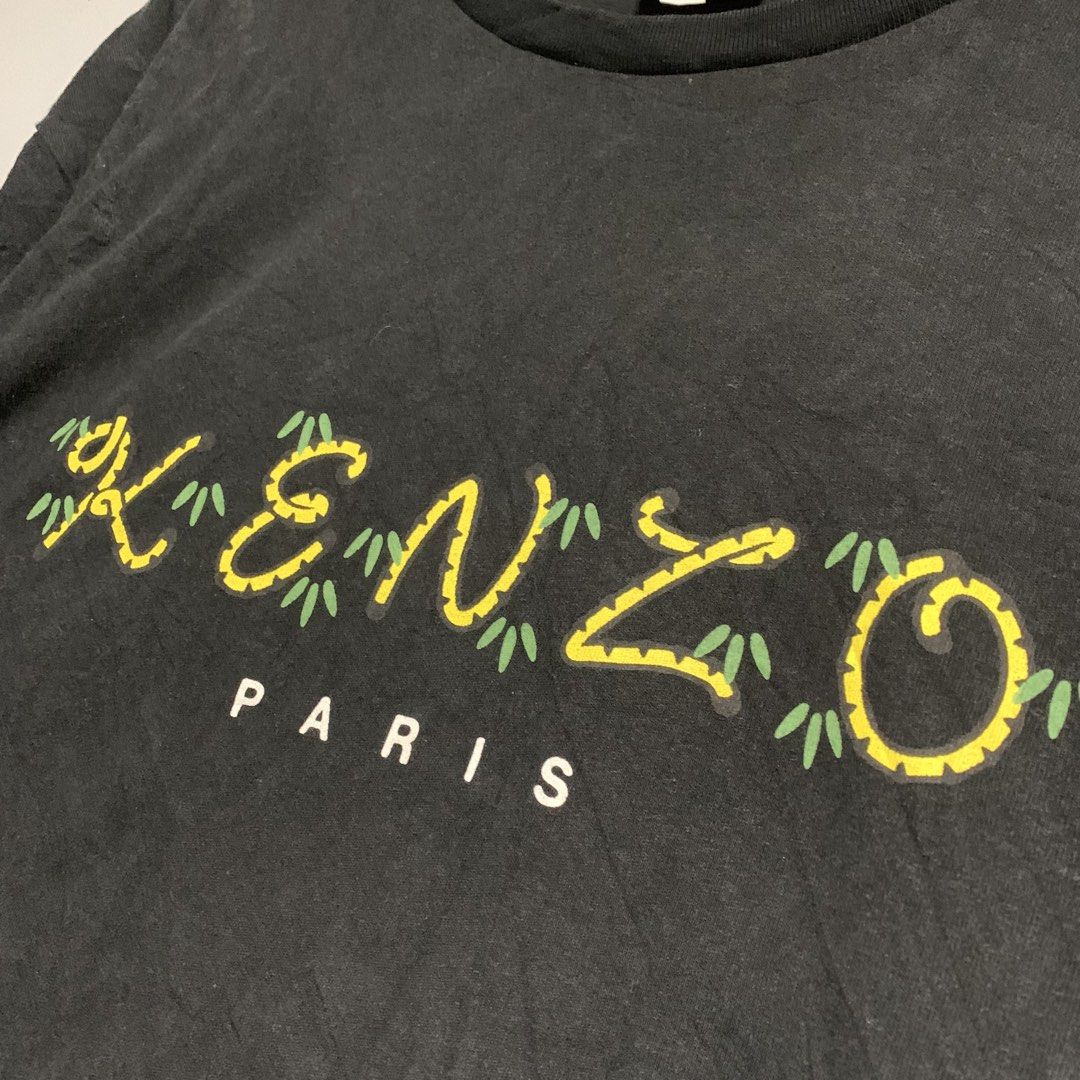 Kenzo Paris T-shirt Size S (Category: Luxury Apparel) located in Manila. Submitted by emplysthrift. (Listing ID 1460575766, Image 2). Description: Width "21.5 Length "28.7 Good Condition Colorrate: 9/10 Flaws: minir hairline print/ sign of usage Unli vouch/vc for safe transactions 📲 Location: Laspinas City, Metro Manila, Brngy Talon Uno. 📍 DM IF INTERESTED📥 - Kenzo Paris Black T-Shirt - Size: Small (S) - Iconic Kenzo logo with unique bamboo de