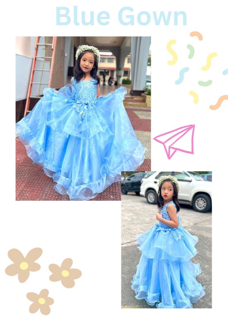 Kids gown (Category: Babies & Kids Fashion) located in Manila. Submitted by fullybars.yp (Listing ID 1460637178, Image 3). Description: FOR SALE isang beses lang nagamit. Nakatambak nalang po 700.00 each Loc: Sampaloc Manila.