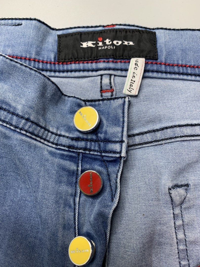 Kiton (Category: Jeans) located in Binan City. Submitted by disqualified_but_undefeated (Listing ID 1460660485, Image 3). Description: Kiton Napoli Washed Buttoned Denim Pants Mens Slim Fit Size- 32 on tag Waistline- 32 inches Length- 37.5 inches Aprox Mesurements in Cm Thigh- 25 cm Knee- 21 cm Waist- 40 cm Inseam- 67 cm Leg opening- 16 cm Front Rise- 25 cm In Good Condition Please Check Detailed Photos Posted For Your Reference Thankyou! • Kiton