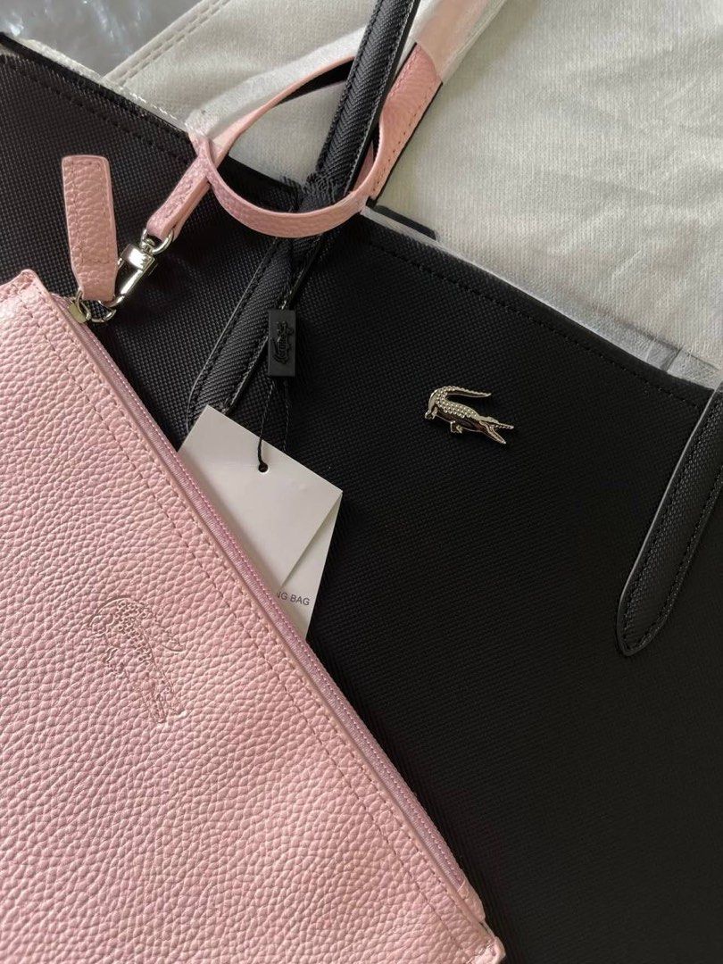 Lacoste Black Tote Bag Reversible (Category: Tote Bags) located in Manila. Submitted by strwbrry.cheesecake (Listing ID 1460593084, Image 2). Description: - Brand New - Reversible Pink - Pre order, no rush shipping - open for bulk order (DM for bulk price) - DM @shopatloveluxeph for more inquiries .