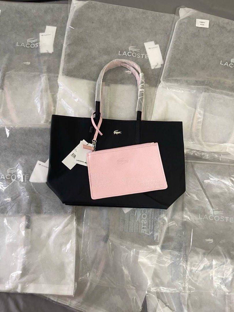 Lacoste Black Tote Bag Reversible (Category: Tote Bags) located in Manila. Submitted by strwbrry.cheesecake (Listing ID 1460593084, Image 1). Description: - Brand New - Reversible Pink - Pre order, no rush shipping - open for bulk order (DM for bulk price) - DM @shopatloveluxeph for more inquiries .