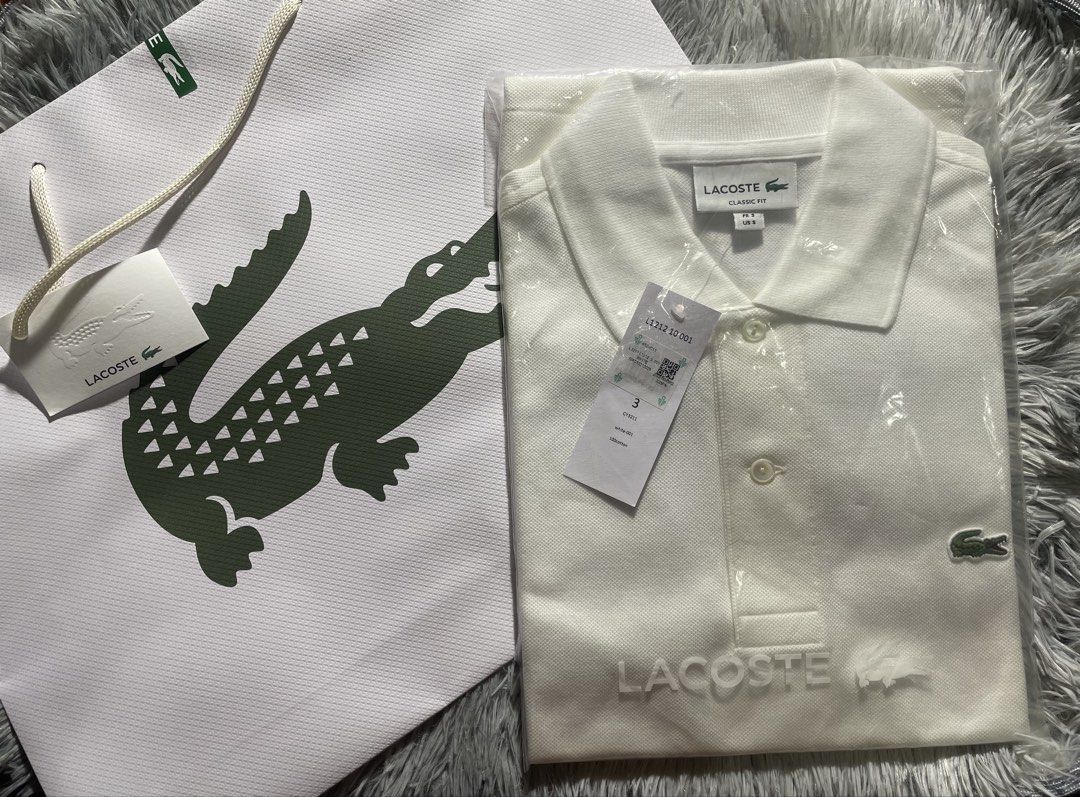 Lacoste Polo Shirt White (Category: Tshirts & Polo Shirts ) located in Manila. Submitted by siahboyyy (Listing ID 1460713215, Image 1). Description: Original Lacoste L12.12 Polo Shirt Brand New FR3 (Small) 20x27 Php 3,700 each MEET UP/LALAMOVE/ LBC 📍 Sta Cruz Manila.