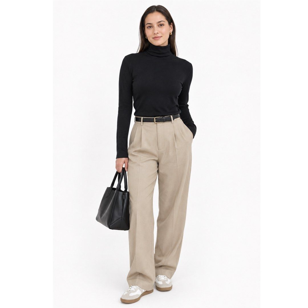 Large Black Cotton Stretch Turtleneck Long Sleeve Top | Minimalist Basic (Category: Longsleeves) located in San Jose del Monte. Submitted by vanessabarredo (Listing ID 1460518180, Image 2). Description: Classic black turtleneck long sleeve top with a clean, minimalist silhouette. Soft cotton-rich fabric with a touch of stretch—an easy layering staple for cooler weather, office wear, travel, or everyday outfits. Condition: Excellent Brand: No Bran