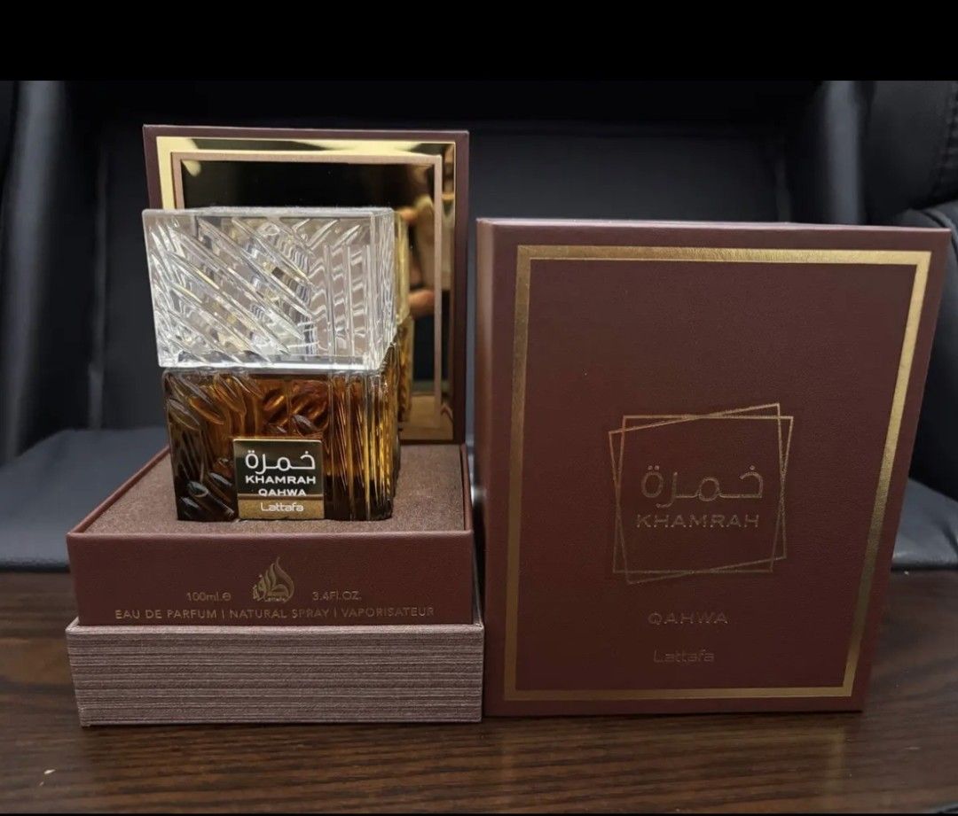 Lattafa Khamrah Qahwa Eau de Parfum 100ml (Category: Fragrance & Deodorants) located in Manila. Submitted by louiefinds26 (Listing ID 1460548513, Image 1). Description: - Lattafa Khamrah Qahwa Eau de Parfum - 100ml bottle size Authentic Guaranteed.