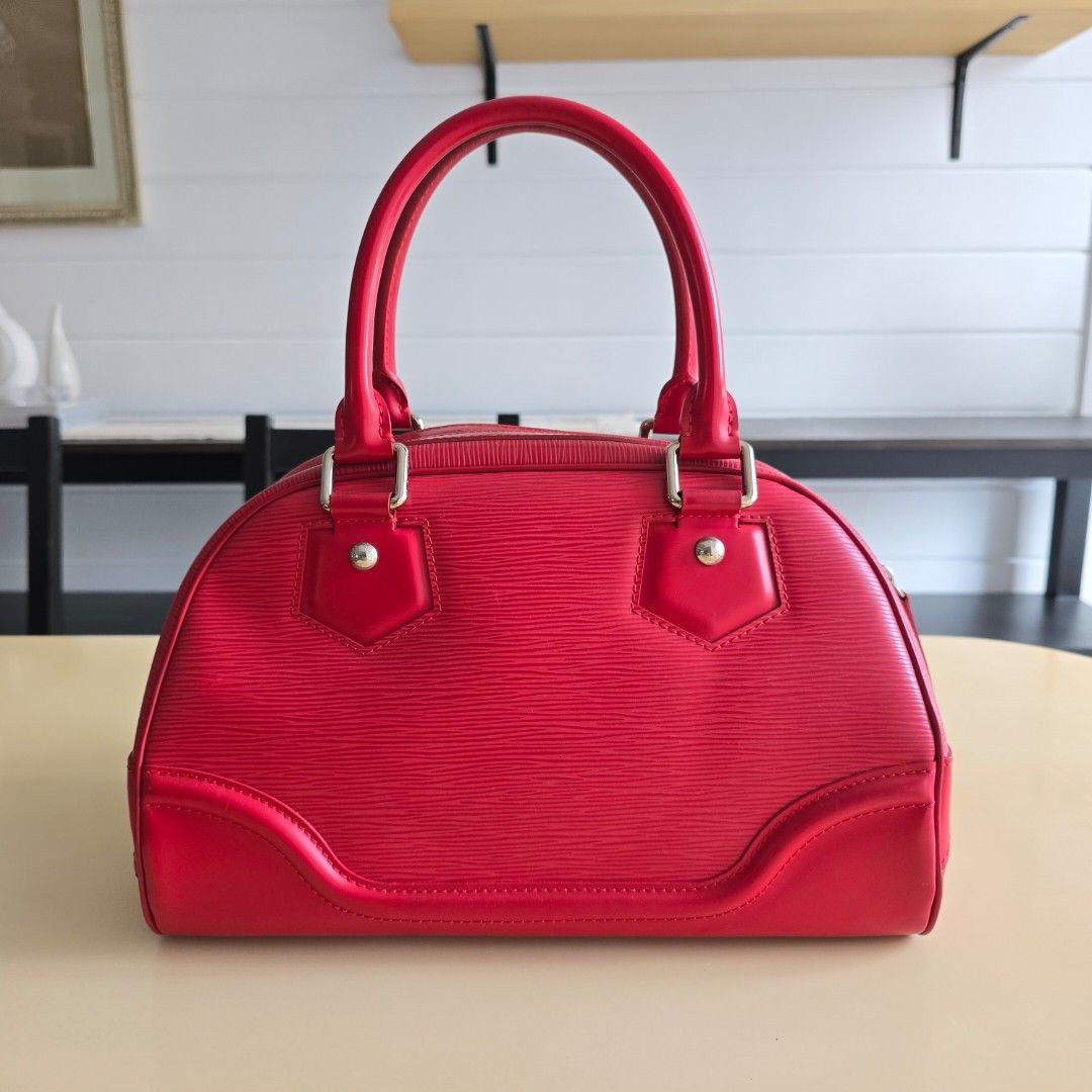 Louis Vuitton Bowling Montaigne PM Epi Red (Category: Luxury Bags & Wallets) located in Paranaque City. Submitted by portodimoda (Listing ID 1460573859, Image 3). Description: AUTHENTIC AND AVAILABLE!!! It has some signs of usage. interior needs cleaning NO INCLUSIONS .
