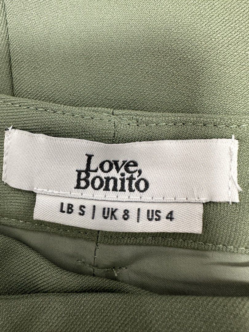 Love Bonito Green Shorts (Category: Shorts) located in Paranaque City. Submitted by kokoclosets (Listing ID 1460687974, Image 3). Description: Never used! Bought in Love Bonito online store.