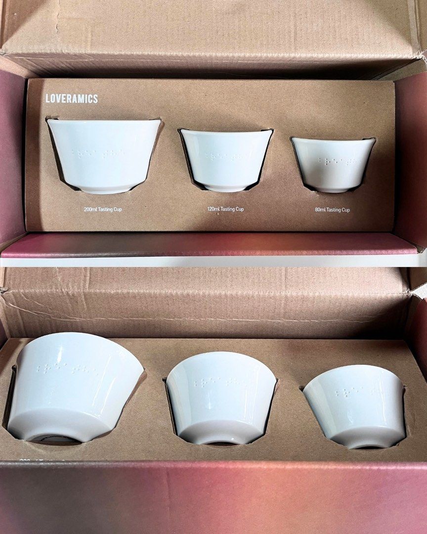 Loveramics Mikael Jasin Tasting Cup Set (Category: Dinnerware & Cutlery) located in Baguio. Submitted by lovelemons (Listing ID 1460561398, Image 3). Description: Loveramics Mikael Jasin Tasting Cup Gift Set in Beige Porcelain 3 Cups: 200ml, 120ml, 80ml No issues Good as new with box Retails for 2-3k.