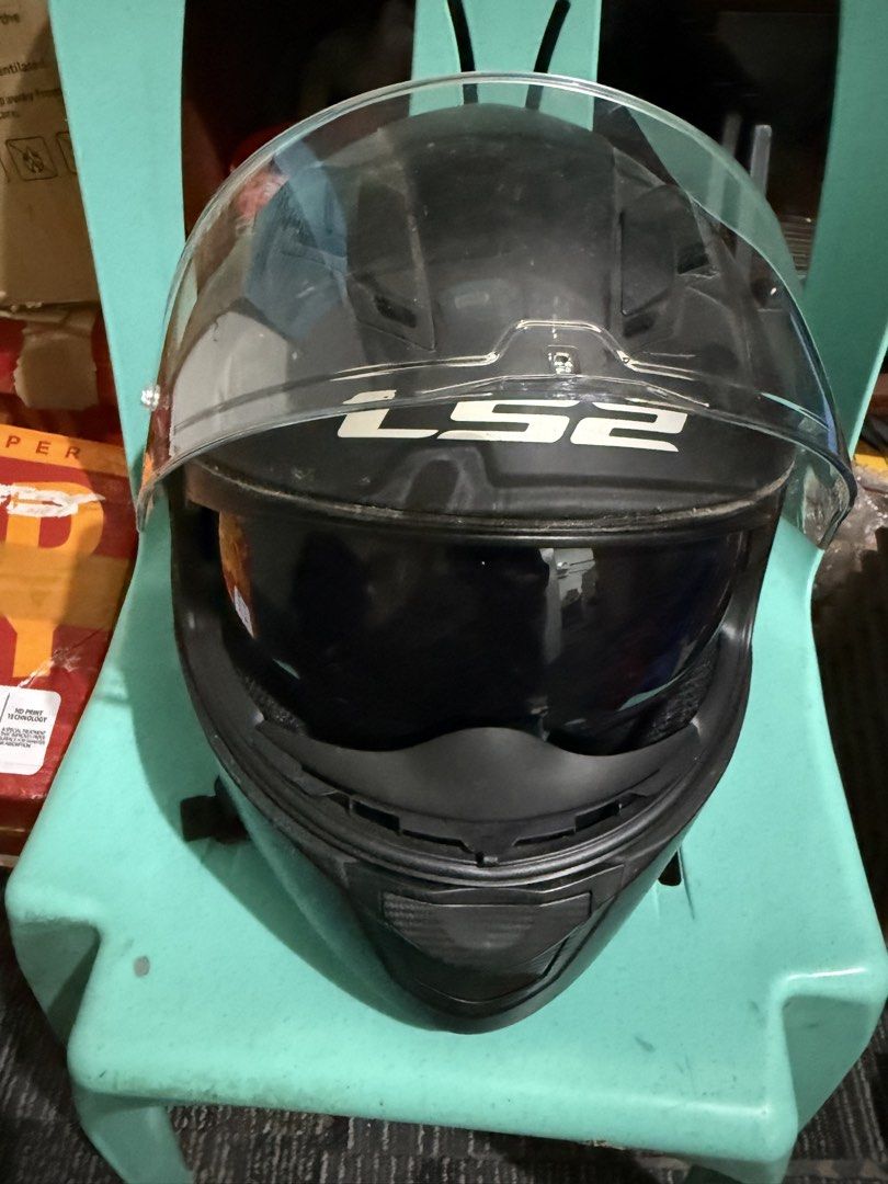 LS2 Full Face Motorcycle Helmet (Category: Helmets and other Riding Gears) located in Mandaluyong City. Submitted by girlie1968 (Listing ID 1460507779, Image 3). Description: - LS2 Full Face Helmet - Color: Black - Clear Visor - Minor scuffs and dust from storage - Ready for a new owner - Please check photos for exact condition.