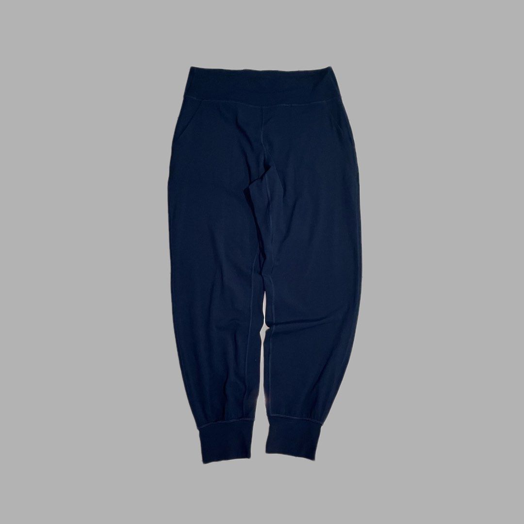 Lululemon Navy Blue Jogger Pants (Category: Activewear) located in Manila. Submitted by frenzyyyy (Listing ID 1460666335, Image 1). Description: - Navy blue Lululemon joggers - Size 10 (170/78Y) - Comfortable and versatile for workouts or lounging - Made in Cambodia - Material: 81% Nylon, 19% Elastane - Great for everyday wear - Waist: 30 - 36 Length: 36 inches .