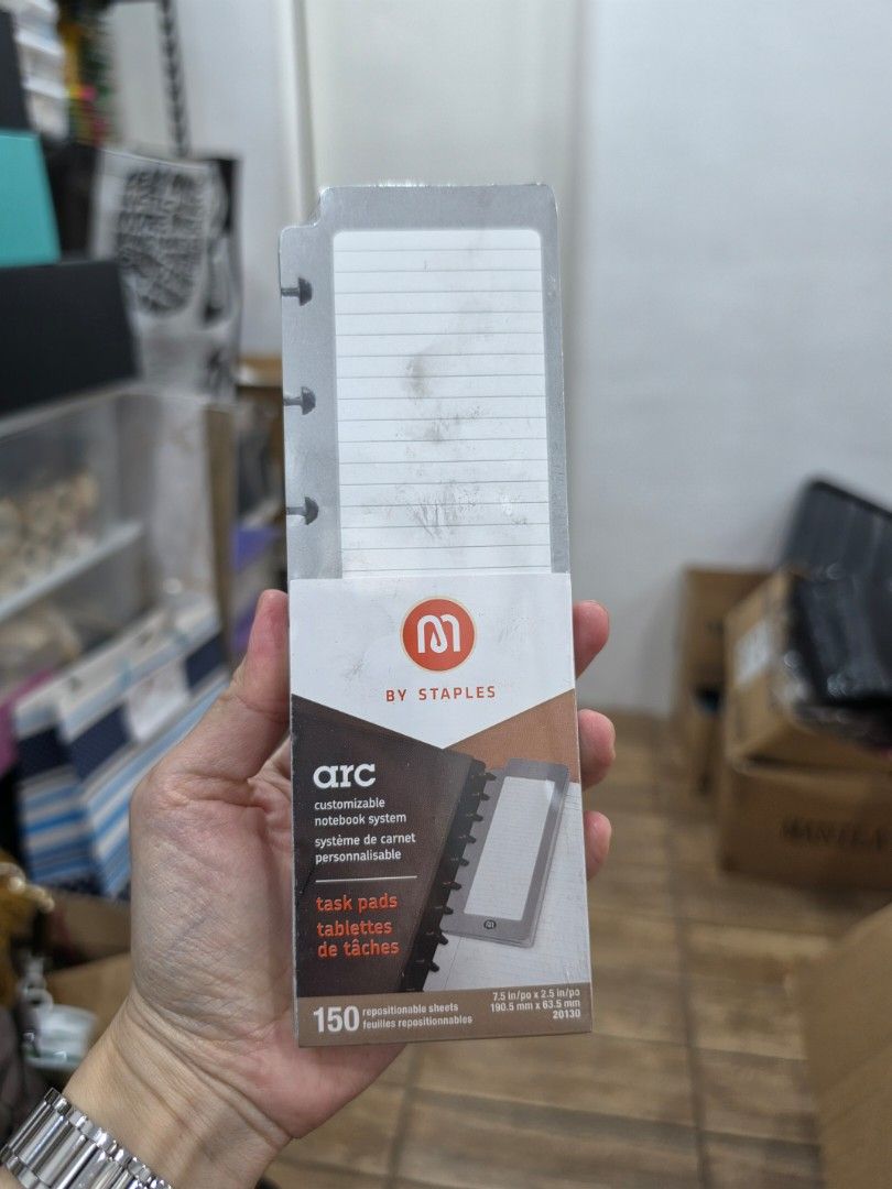 M by Staples Arc Customizable Notebook System Task Pads 7.5×2.5" (Category: Stationery & School Supplies) located in Quezon City. Submitted by snowflakes.specials (Listing ID 1460529726, Image 1). Description: Brand new sealed 7.5×2.5".